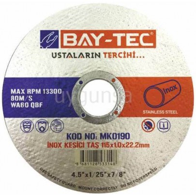 Bay-Tec İnox Taş Kesici 180x1.6x22.23