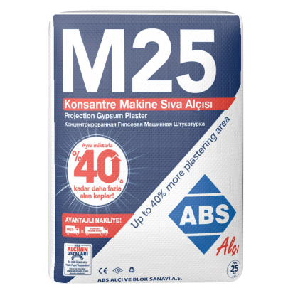 ABS Konsantre Makine Sıva Alçı 25 Kg (M-25)